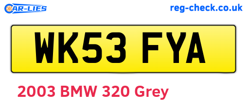 WK53FYA are the vehicle registration plates.