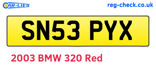 SN53PYX are the vehicle registration plates.