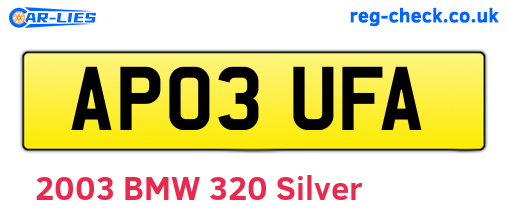 AP03UFA are the vehicle registration plates.