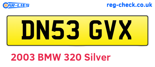 DN53GVX are the vehicle registration plates.