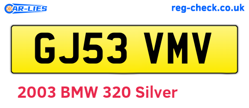 GJ53VMV are the vehicle registration plates.