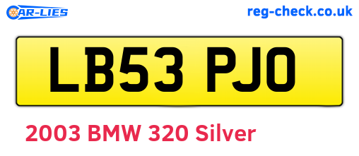 LB53PJO are the vehicle registration plates.