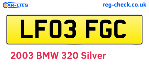 LF03FGC are the vehicle registration plates.