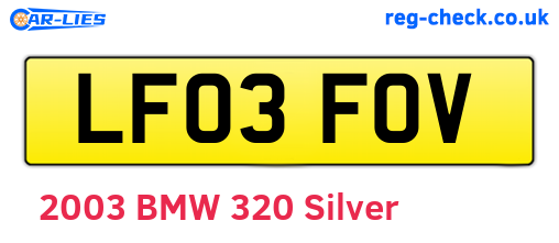 LF03FOV are the vehicle registration plates.
