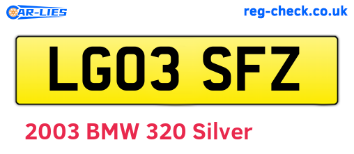 LG03SFZ are the vehicle registration plates.