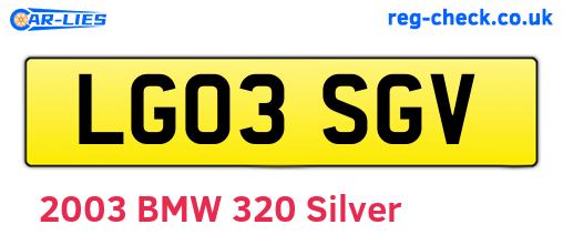 LG03SGV are the vehicle registration plates.