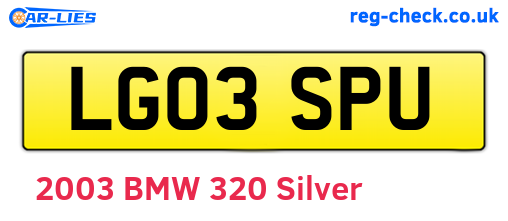 LG03SPU are the vehicle registration plates.