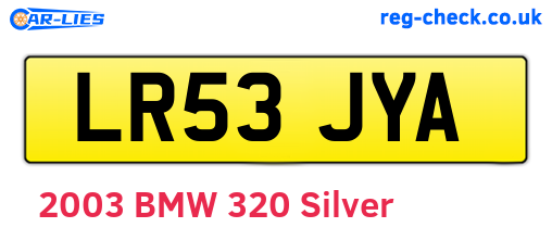 LR53JYA are the vehicle registration plates.
