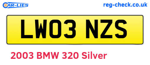 LW03NZS are the vehicle registration plates.