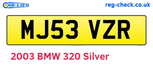 MJ53VZR are the vehicle registration plates.