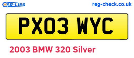 PX03WYC are the vehicle registration plates.