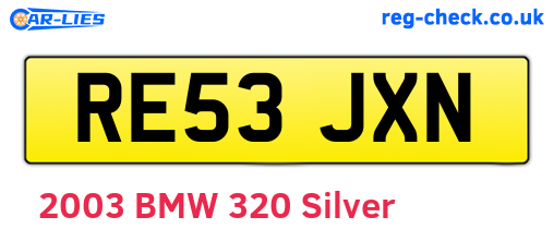 RE53JXN are the vehicle registration plates.