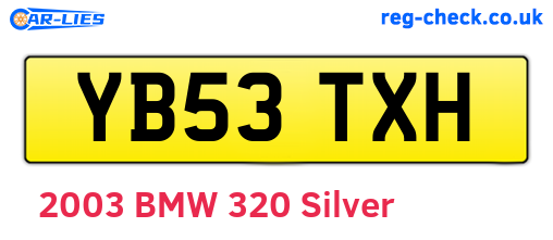 YB53TXH are the vehicle registration plates.