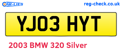 YJ03HYT are the vehicle registration plates.