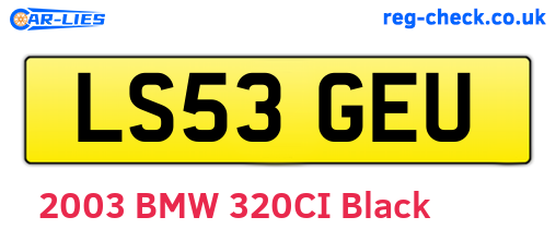 LS53GEU are the vehicle registration plates.