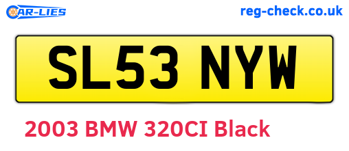 SL53NYW are the vehicle registration plates.
