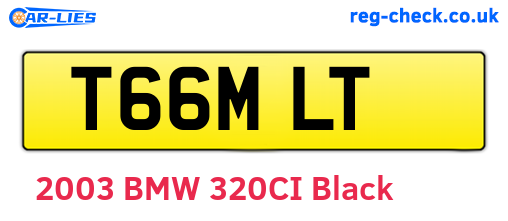 T66MLT are the vehicle registration plates.