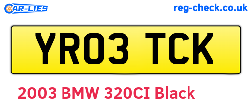 YR03TCK are the vehicle registration plates.