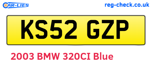 KS52GZP are the vehicle registration plates.