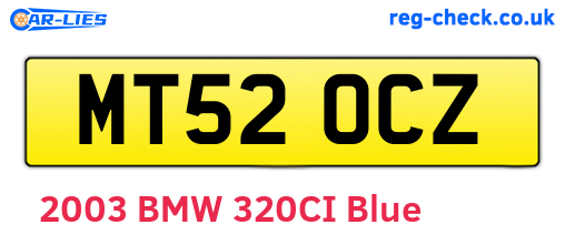 MT52OCZ are the vehicle registration plates.