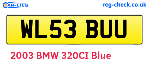 WL53BUU are the vehicle registration plates.