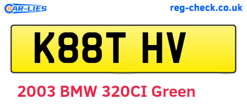 K88THV are the vehicle registration plates.