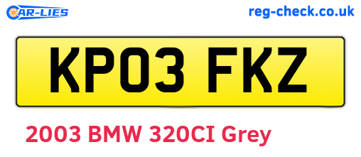 KP03FKZ are the vehicle registration plates.