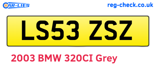 LS53ZSZ are the vehicle registration plates.