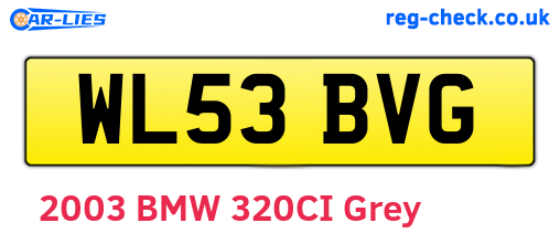 WL53BVG are the vehicle registration plates.