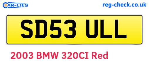 SD53ULL are the vehicle registration plates.