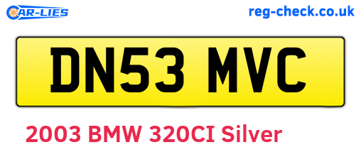 DN53MVC are the vehicle registration plates.