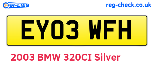 EY03WFH are the vehicle registration plates.