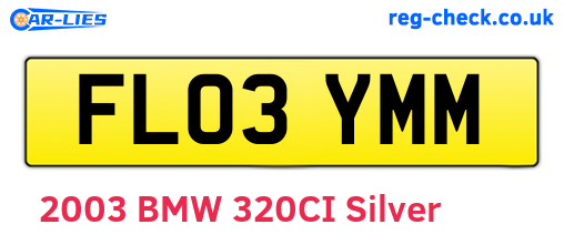 FL03YMM are the vehicle registration plates.