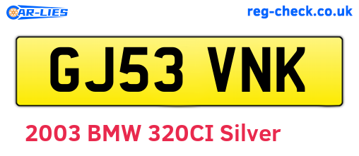 GJ53VNK are the vehicle registration plates.