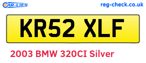 KR52XLF are the vehicle registration plates.