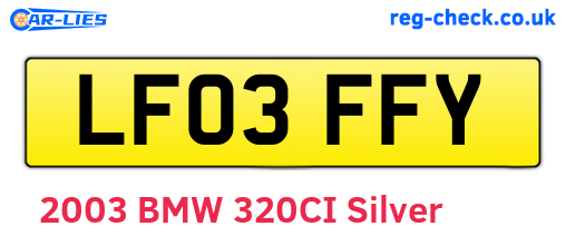 LF03FFY are the vehicle registration plates.