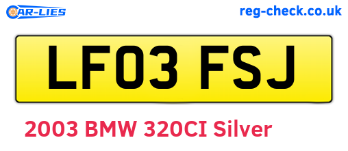 LF03FSJ are the vehicle registration plates.