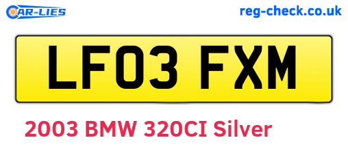 LF03FXM are the vehicle registration plates.
