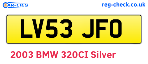 LV53JFO are the vehicle registration plates.