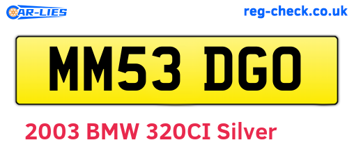 MM53DGO are the vehicle registration plates.