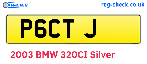 P6CTJ are the vehicle registration plates.