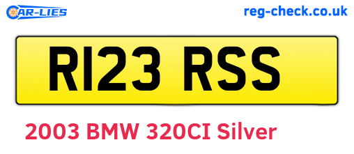 R123RSS are the vehicle registration plates.