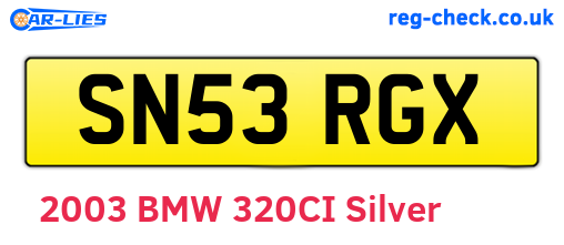 SN53RGX are the vehicle registration plates.