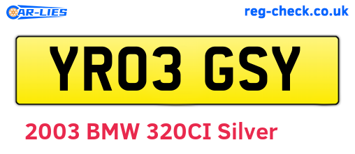 YR03GSY are the vehicle registration plates.