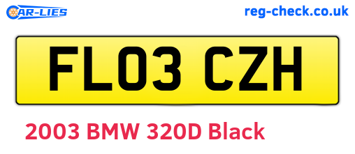 FL03CZH are the vehicle registration plates.