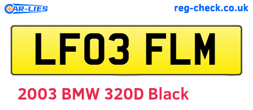 LF03FLM are the vehicle registration plates.