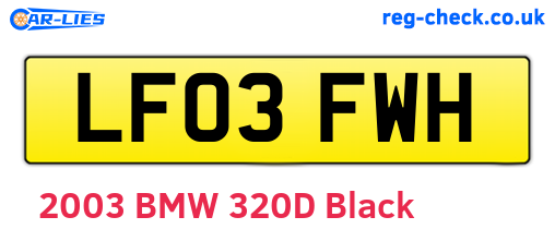 LF03FWH are the vehicle registration plates.