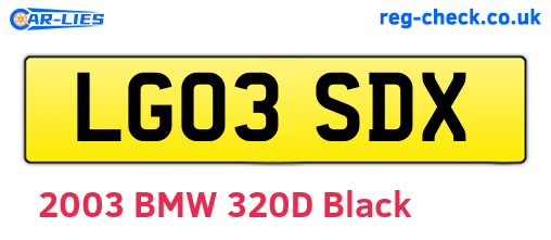 LG03SDX are the vehicle registration plates.