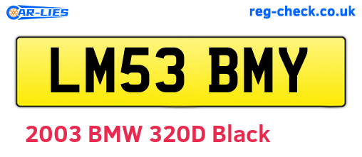 LM53BMY are the vehicle registration plates.