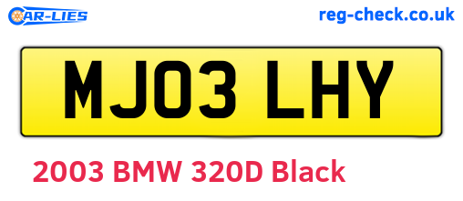 MJ03LHY are the vehicle registration plates.